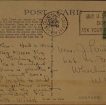 Reverse side of Postcard Home